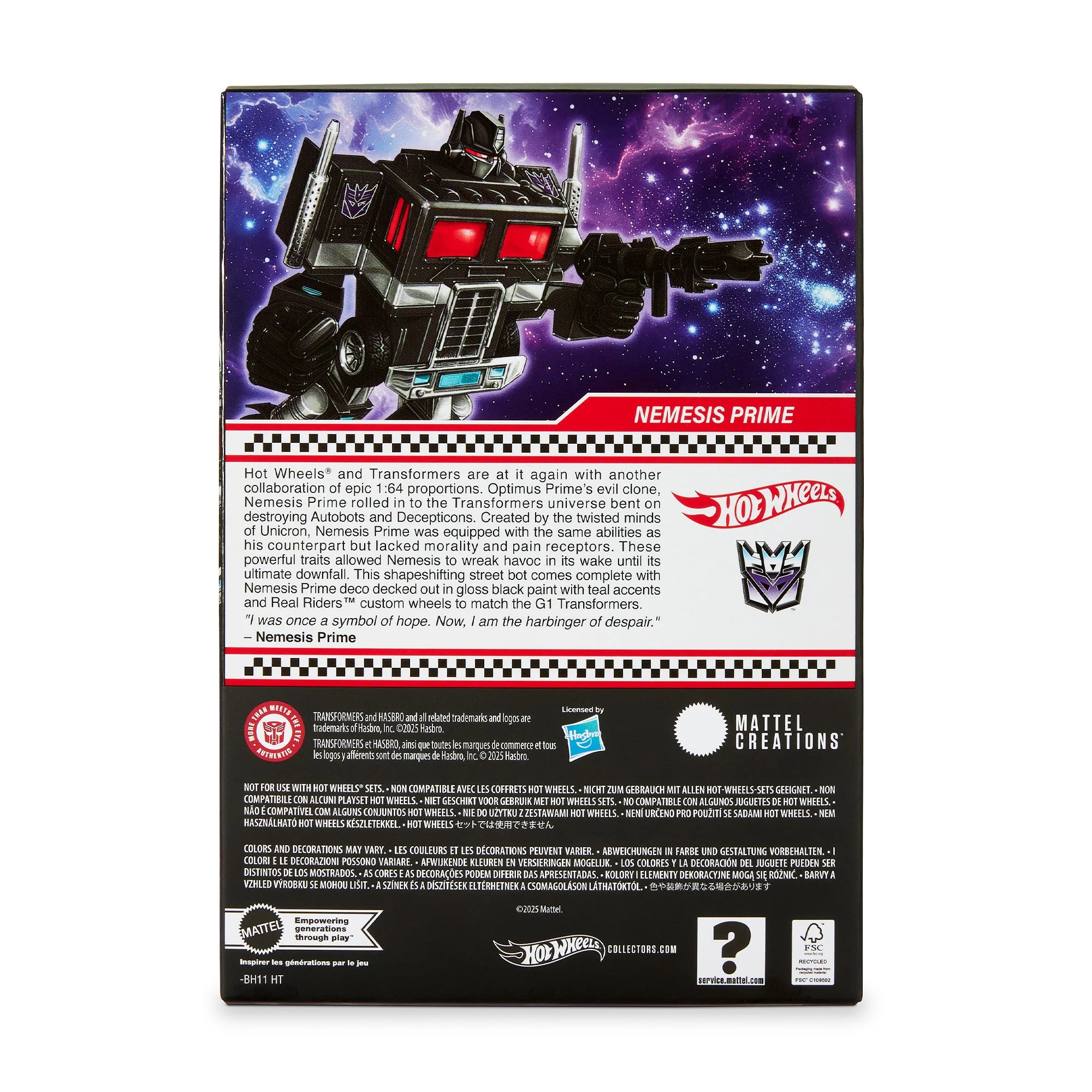 Hot Wheels Transformers Nemesis Prime